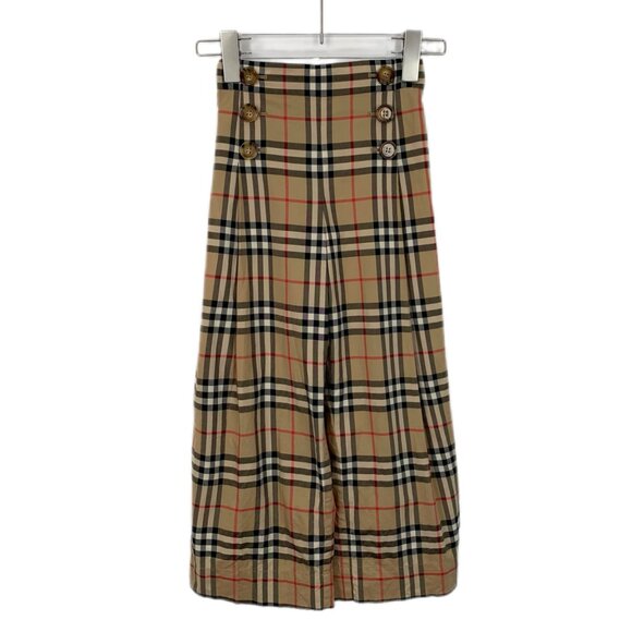 Burberry BBR Brown Classic Check Design Cotton Casual Trousers